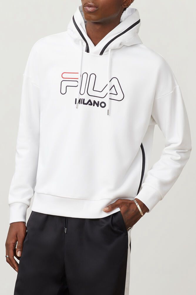 Fila Milano French Terry Hoodie White - Mens - 09254YIDQ